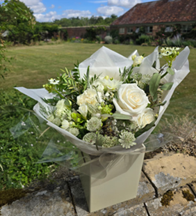 Colourful hand-tied wedding bouquet by Floral Fusions by Kim